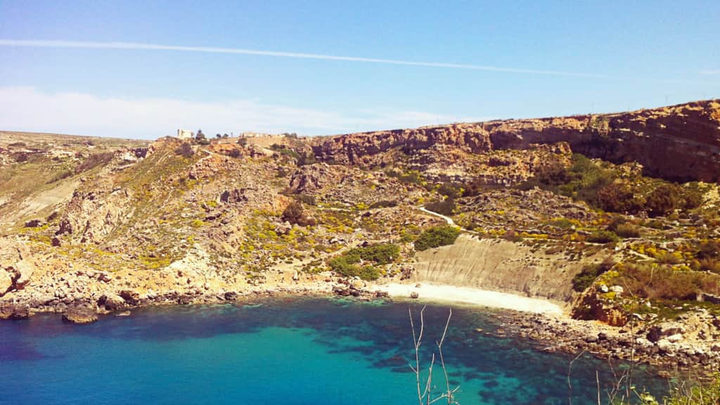 Fomm ir-Riħ beach in Baħrija, Malta