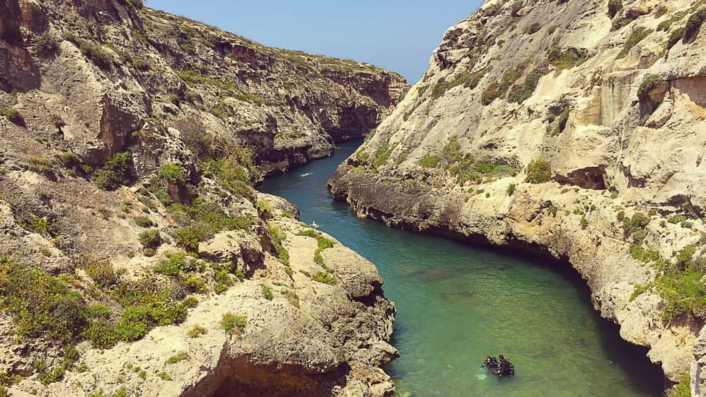 Wied il-Għasri beach in Żebbuġ, Gozo