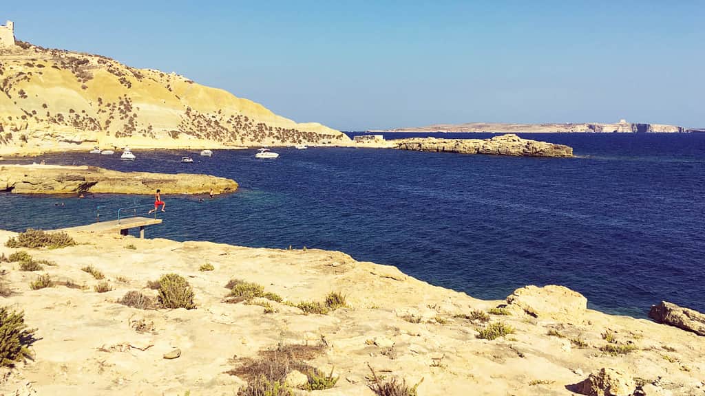 Xatt L-Aħmar beach in Għajnsielem, Gozo